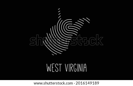 Biometric  Map Of  West Virginia   Filled with Fingerprint Pattern icon logo design Vector illustration  symbol