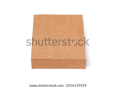 Close up of a Brown box on white background with clipping path
