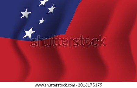 Background waving in the wind Samoa flag. Background for patriotic national design. Vector illustration