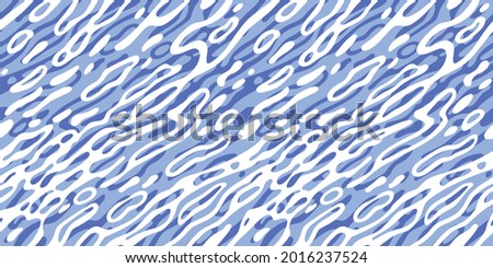 Blue Ripple Water Surface Seamless Pattern. Vector Sea Texture. Abstract Background with Water Splashes 