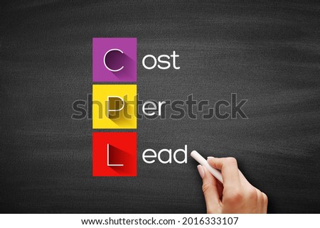 CPL - Cost Per Lead acronym, business concept on blackboard