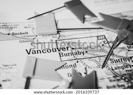 Vancouver on the USA map