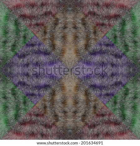 Beautiful colorful pattern background texture made from rabbit fur
