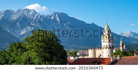 Panorama view of Hall in Tirol Austria Royalty-Free Stock Photo #2016360473