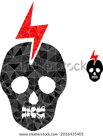 Triangle mortal electricity polygonal icon illustration. Mortal Electricity lowpoly icon is filled with triangles. Flat filled abstract mesh symbol based on mortal electricity icon.
