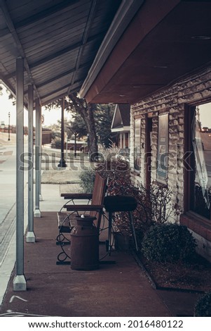 Front patio of a Historic shop in Texas