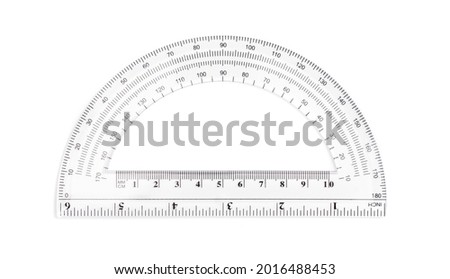 A Protractor a Tool of Design and Geometry on a White Background