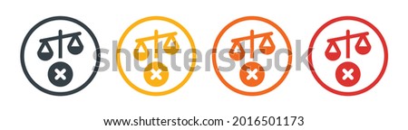 Unfair icon vector. Scale of Justice symbol of unequal. Unbalanced scale concept. Royalty-Free Stock Photo #2016501173