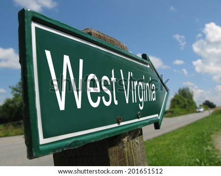 West Virginia arrow signpost along a rural road