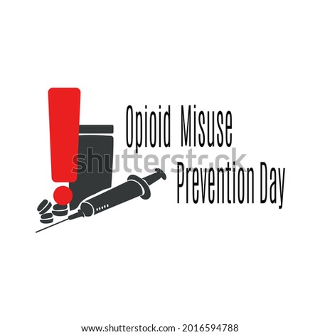 Opioid Misuse Prevention Day,  silhouette of dangerous drugs for themed banner vector illustration Royalty-Free Stock Photo #2016594788