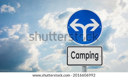 Street Sign the Direction Way to Camping