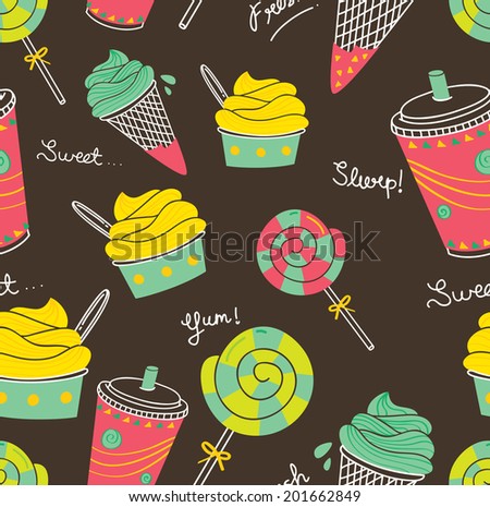 desserts seamless background