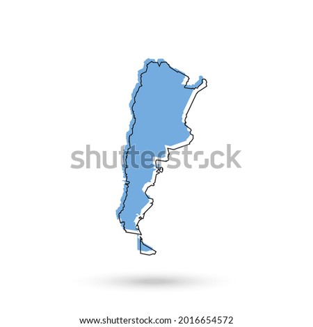 Argentina blue map on white background