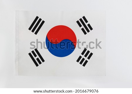 South Korean flag on white background.