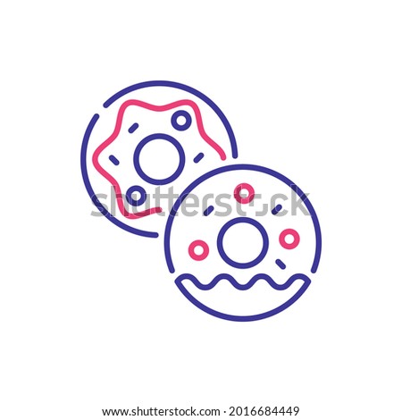 Sweet donutvector 2 colours icon style illustration. EPS 10 file 
