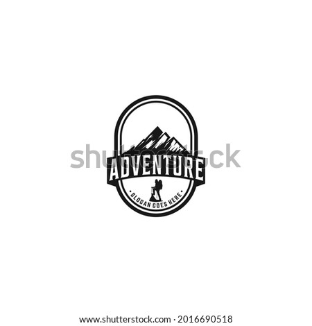 mountain adventure logo in white background