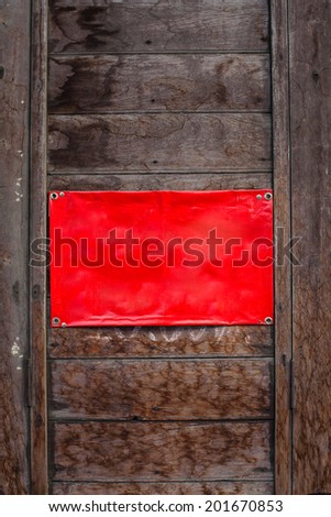 Red Board on Wood