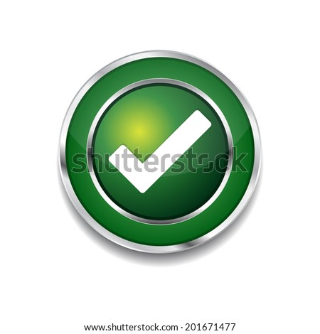 Tick Mark Circular Green Vector Web Button Icon