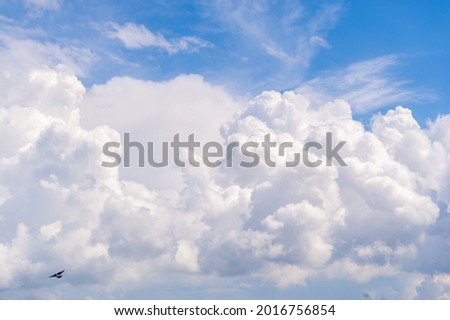Clouds. Sky. The region of the atmosphere and outer space as seen from Earth. The accumulation of condensed water vapor in the air.