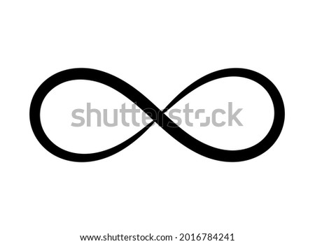 Black vector Infinity forever love symbol line art sign silhouette.Eternal,limitless emblem.Decor