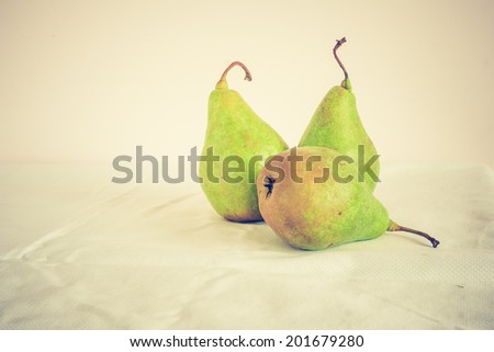vintage photo of still life with pears