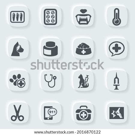 Veterinary clinic icon set for web sites and user interface