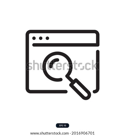 web_search icon. Search Engine Optimization icons. Data organization and Development. Thin line web icon collection. Simple vector illustration.