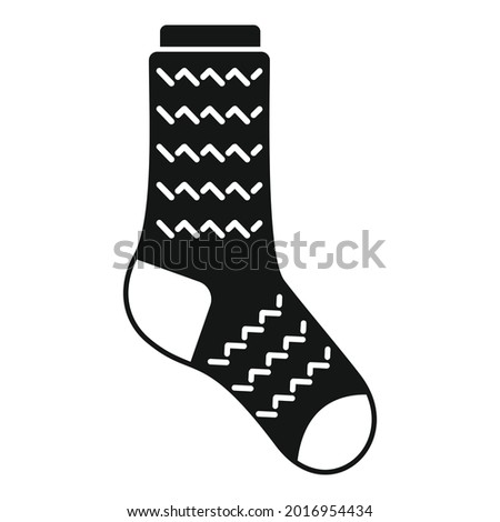 Laundry sock icon simple vector. Winter sock. Cute pair item