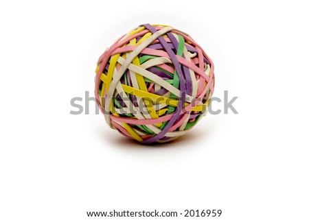 rubberband ball on white slight shadow  used to help children with adhd study Royalty-Free Stock Photo #2016959