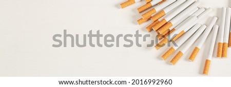 cigarettes placed on a white background