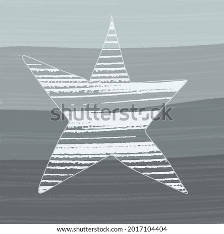 line art background, a star isolated on grey background, used for walldecor, print, and cover.