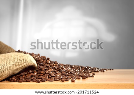 yellow background with shadow and coffee 