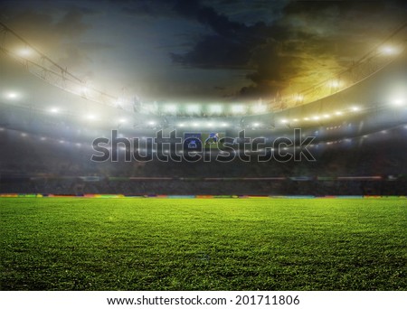 stadium with fans the night before the match  Royalty-Free Stock Photo #201711806