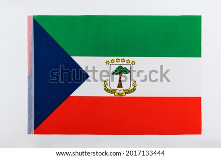 Equatorial Guinea flag on white background.