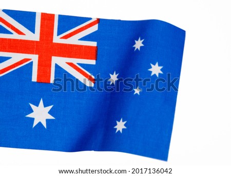 Australian national flag on white background.