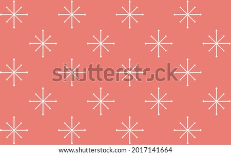 Geometric of pattern vector. Design of stars white on light red background. Design print for illustration, textile, wallpaper, texture, background. Set 16