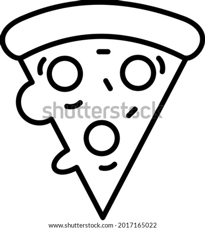 Pizza Vector Line Icon Design
