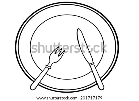 Fork and knife on dish