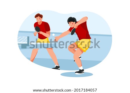 Table Tennis Illustration concept. Flat illustration isolated on white background.