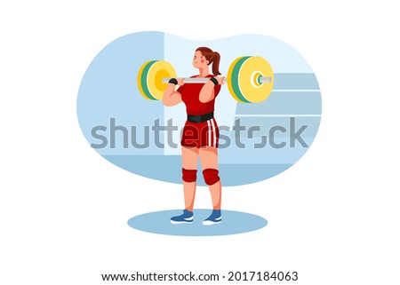 Weightlifting Illustration concept. Flat illustration isolated on white background.