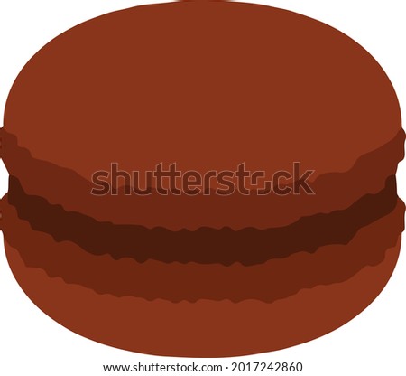 Brown macaron chocolate vector illustration