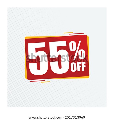 55 percent discount. Label to use on promotions and offers. Vector illustration.