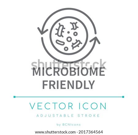 Microbiome Friendly Line Icon. Skin Biome Friendly Vector Symbol. Royalty-Free Stock Photo #2017364564
