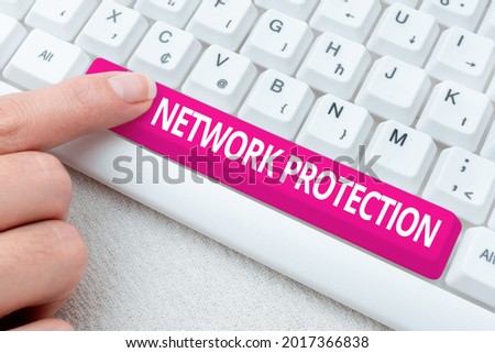 Hand writing sign Network Protection. Business showcase protect the usability and integrity of the network Typing Difficult Program Codes, Writing New Educational Book