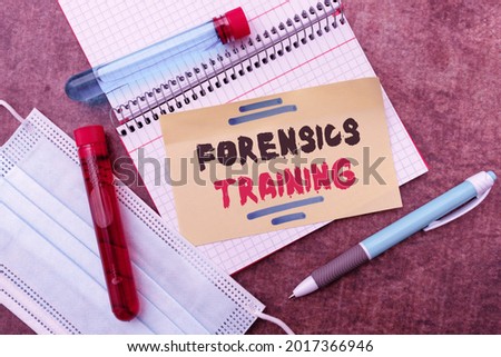 Conceptual caption Forensics Training. Business concept scientific methods and processes to solving crimes Writing Prescription Medicine Laboratory Testing And Analyzing Infections