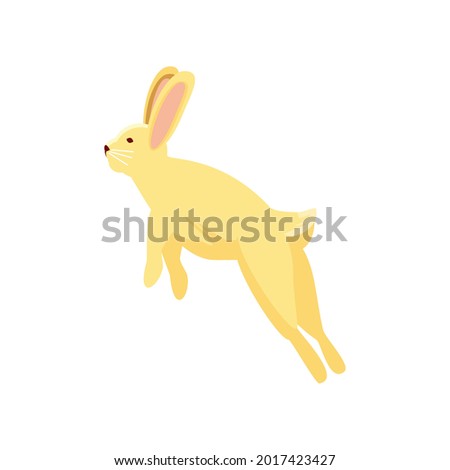 rabbit jumping cartoon isolated icon