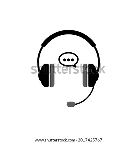 headphones icon in modern flat style isolated on white background vector illustration