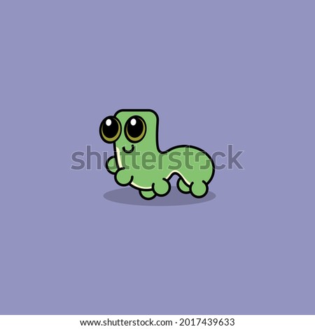 cute cartoon caterpillar vector illustration for children's book or mascot logo