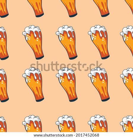 Vector background seamless pattern of beer. Perfect for banner and flyer decoration.