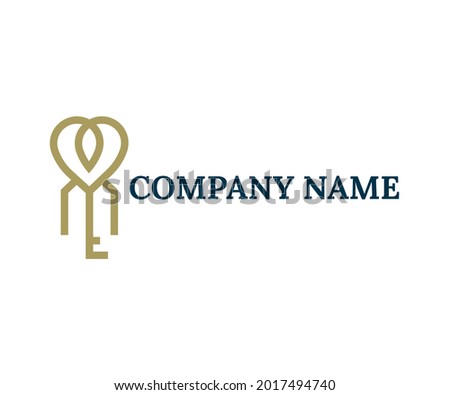 key logo design, abstract letter m real estate logo design template